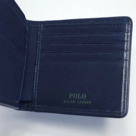 Polo Ralph Lauren Men's Equestrian Polo Player Print Canvas Billfold Wallet - Picture 4 of 15